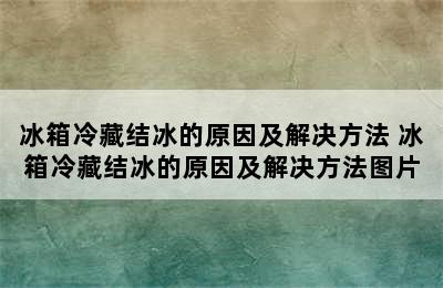 冰箱冷藏结冰的原因及解决方法 冰箱冷藏结冰的原因及解决方法图片